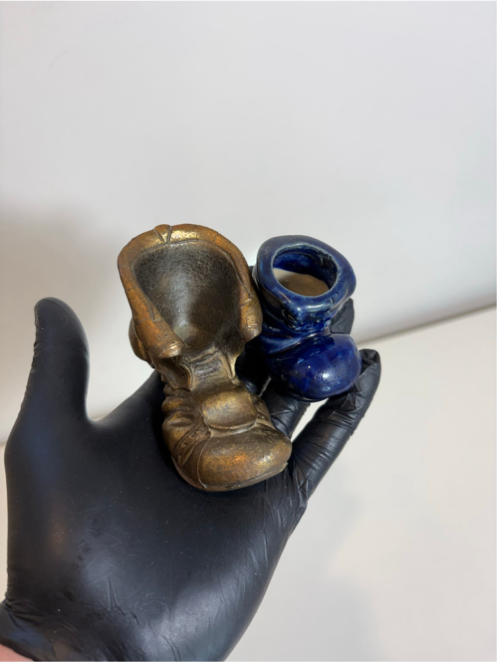 Unbranded Decorative Shoe Figurines Set One Size Gold Blue
